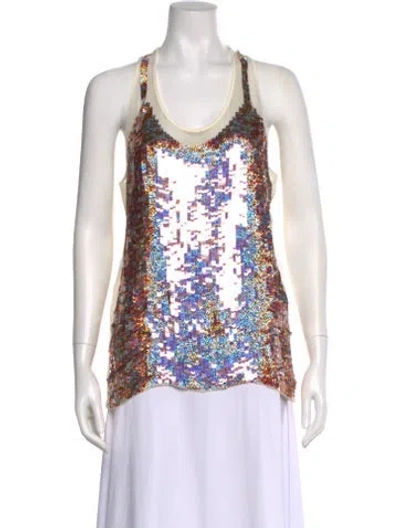 Pre-owned Stella Mccartney Silk Printed Top In Neutral