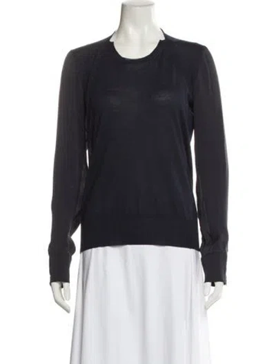 Pre-owned Stella Mccartney Silk Scoop Neck Sweater In Black