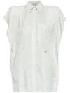 Stella Mccartney Silk Shirt Mini Dress In White
