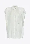 Stella Mccartney Silk Shirt Mini Dress In White