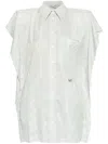 Stella Mccartney Silk Shirt Mini Dress In White