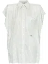 Stella Mccartney Silk Shirt Mini Dress In White
