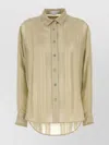 Stella Mccartney Silk Shirt With Collared Neck And Curved Hem