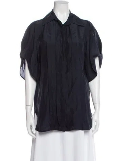 Pre-owned Stella Mccartney Silk Short Sleeve Blouse In Blue