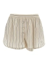 Stella Mccartney Stella Mc Cartney Striped Silk Blend Shorts In Cream