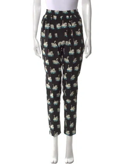 Pre-owned Stella Mccartney Silk Skinny Leg Pants In Black