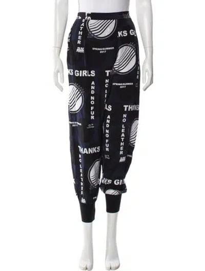 Pre-owned Stella Mccartney Silk Skinny Leg Pants In Blue