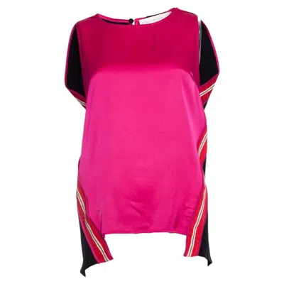 Pre-owned Stella Mccartney , Silk Sporty Top In Fuchsia In Red
