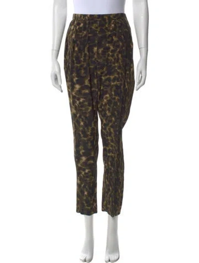 Pre-owned Stella Mccartney Silk Straight Leg Pants In Black