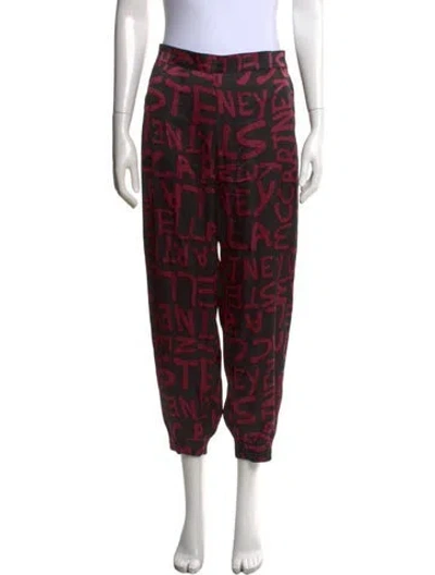 Pre-owned Stella Mccartney Silk Straight Leg Pants In Black