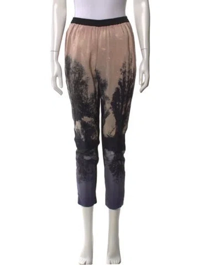 Pre-owned Stella Mccartney Silk Straight Leg Pants In Black