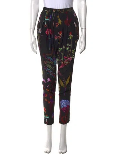 Pre-owned Stella Mccartney Silk Straight Leg Pants In Black