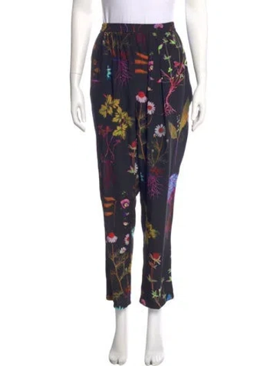 Pre-owned Stella Mccartney Silk Straight Leg Pants In Blue