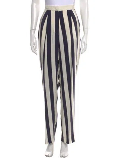 Pre-owned Stella Mccartney Silk Straight Leg Pants In Blue