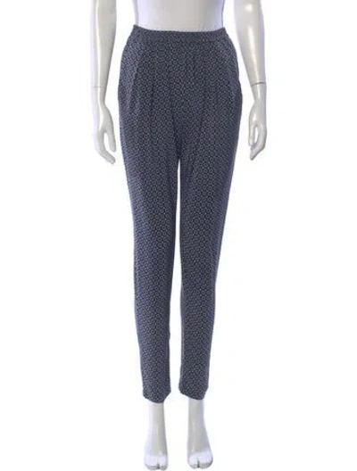 Pre-owned Stella Mccartney Silk Straight Leg Pants In Blue