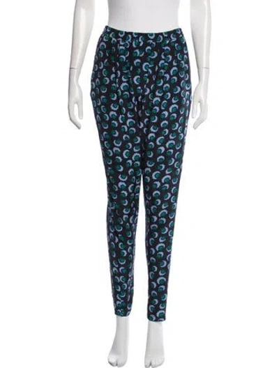 Pre-owned Stella Mccartney Silk Straight Leg Pants In Blue