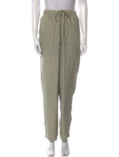 Pre-owned Stella Mccartney Silk Straight Leg Pants In Green