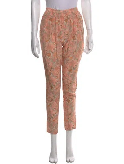 Pre-owned Stella Mccartney Silk Straight Leg Pants In Orange