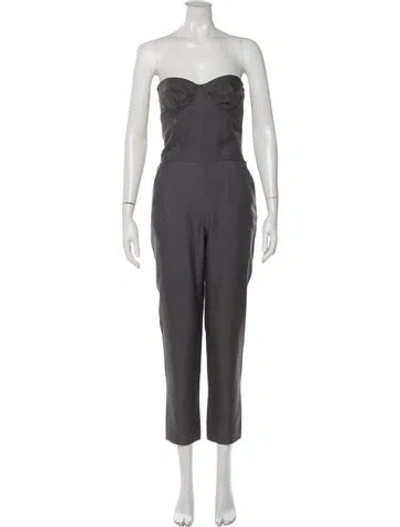 Pre-owned Stella Mccartney Silk Strapless Jumpsuit In Gray