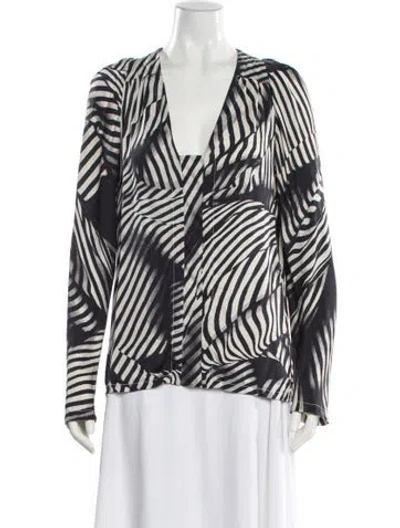Pre-owned Stella Mccartney Silk Striped Blouse In Black