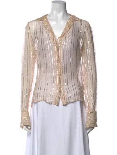Pre-owned Stella Mccartney Silk Striped Blouse In Pink