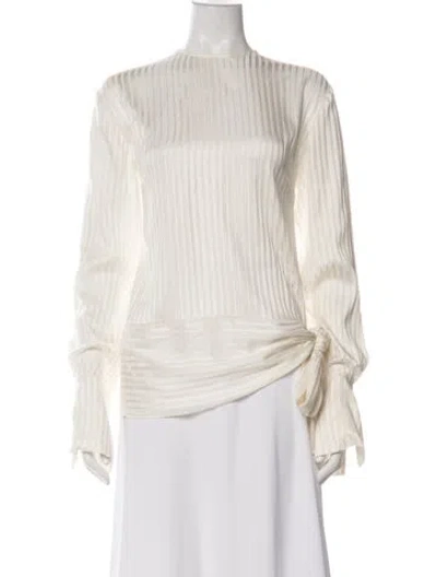 Pre-owned Stella Mccartney Silk Striped Top In Green