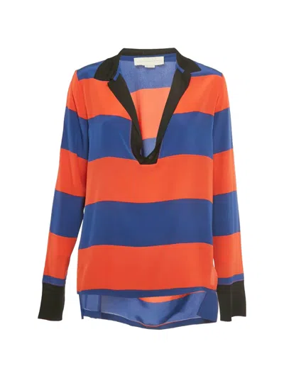 Pre-owned Stella Mccartney Silk Striped Top In Orange