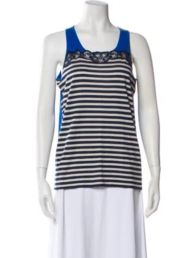 Pre-owned Stella Mccartney Silk Striped Top In White