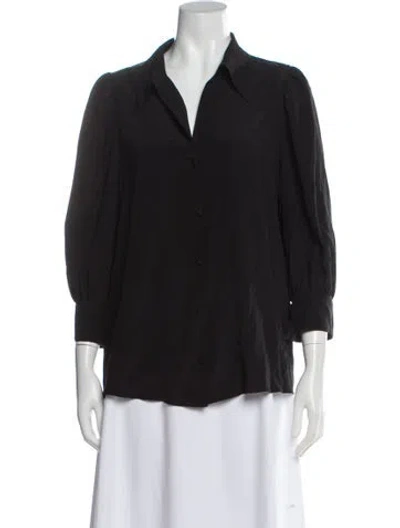 Pre-owned Stella Mccartney Silk Three-quarter Sleeve Blouse In Gray