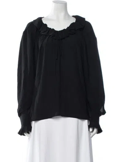 Pre-owned Stella Mccartney Silk Tie Neck Blouse In Black