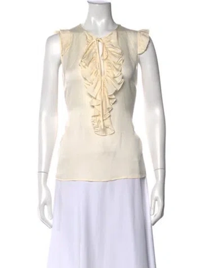 Pre-owned Stella Mccartney Silk Tie Neck Blouse In Neutral