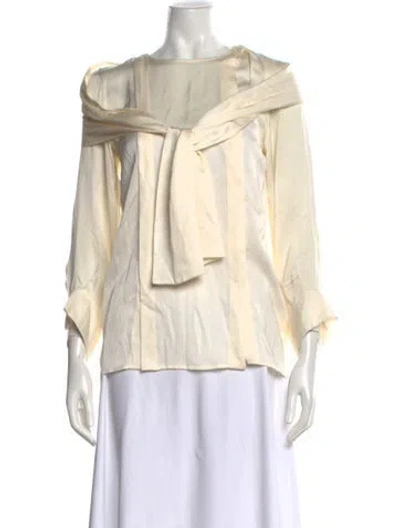 Pre-owned Stella Mccartney Silk Tie Neck Blouse In Neutral