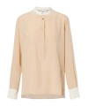 Stella Mccartney Contrast Collar Shirt Long Sleeve Pleat In Pink
