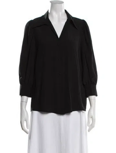 Pre-owned Stella Mccartney Silk V-neck Blouse In Black