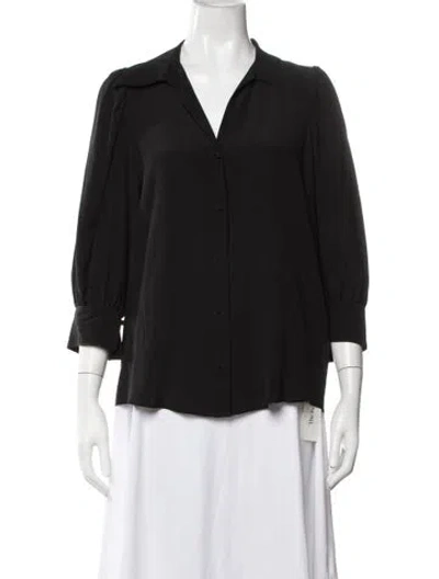 Pre-owned Stella Mccartney Silk V-neck Blouse In Black