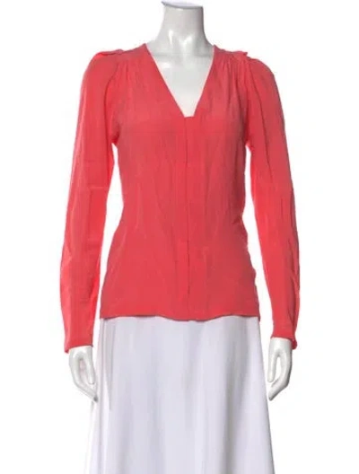 Pre-owned Stella Mccartney Silk V-neck Blouse In Pink