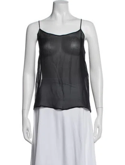 Pre-owned Stella Mccartney Silk V-neck Top In Black