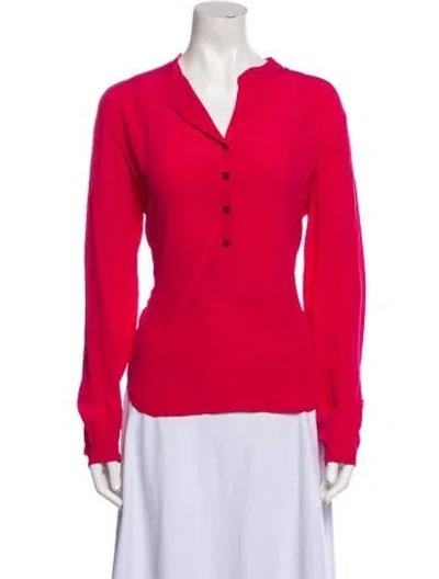 Pre-owned Stella Mccartney Silk V-neck Top In Pink