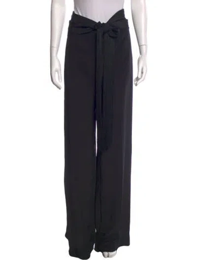 Pre-owned Stella Mccartney Silk Wide Leg Pants In Black