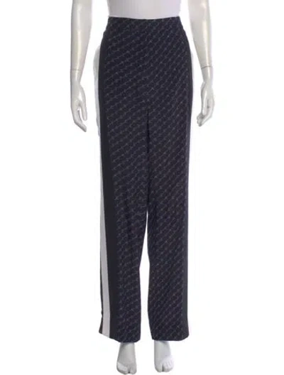 Pre-owned Stella Mccartney Silk Wide Leg Pants In Blue