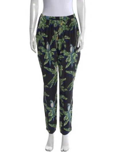 Pre-owned Stella Mccartney Silk Wide Leg Pants In Blue