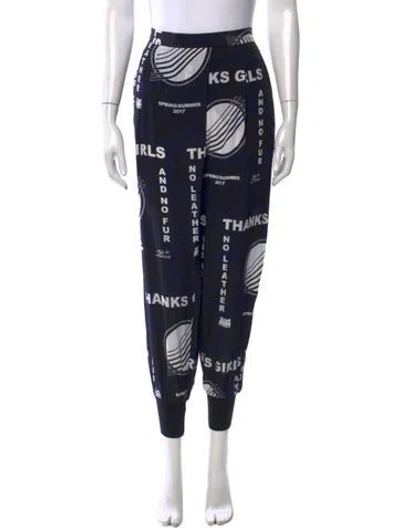 Pre-owned Stella Mccartney Silk Wide Leg Pants In Blue
