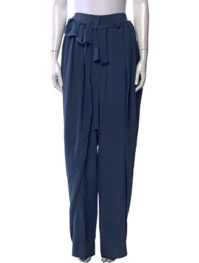 Pre-owned Stella Mccartney Silk Wide Leg Pants In Blue
