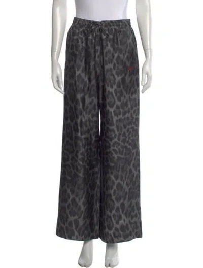 Pre-owned Stella Mccartney Silk Wide Leg Pants In Gray
