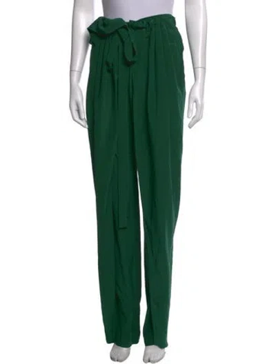 Pre-owned Stella Mccartney Silk Wide Leg Pants In Green