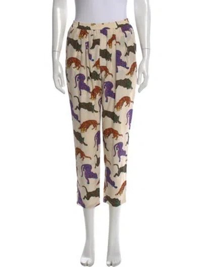 Pre-owned Stella Mccartney Silk Wide Leg Pants In Neutral