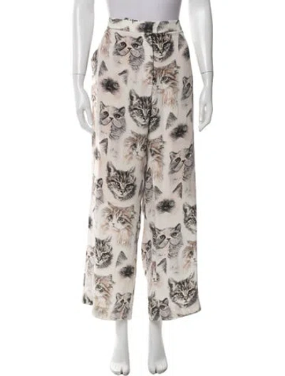 Pre-owned Stella Mccartney Silk Wide Leg Pants In Neutral