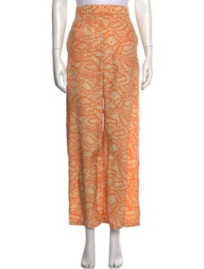 Pre-owned Stella Mccartney Silk Wide Leg Pants In Orange