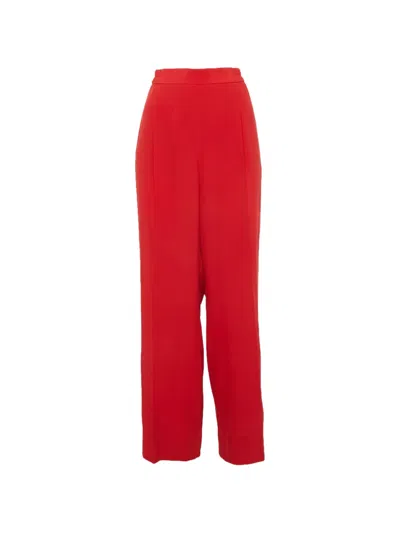 Pre-owned Stella Mccartney Silk Wide-leg Trousers In Red