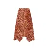 Stella Mccartney Orange Silk Midi Skirt In Brown